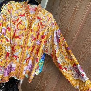 GIANNI VERSACE VINTAGE '93 SILK Spellbook PRINTED SHIRT BAROQUE ATELIER MYTHS